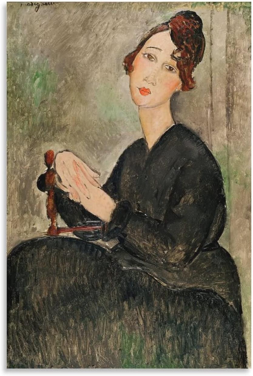 Rikin Liuff Portrait of Femme by Amedeo Modigliani Canvas Poster A 50x70cm Frameless