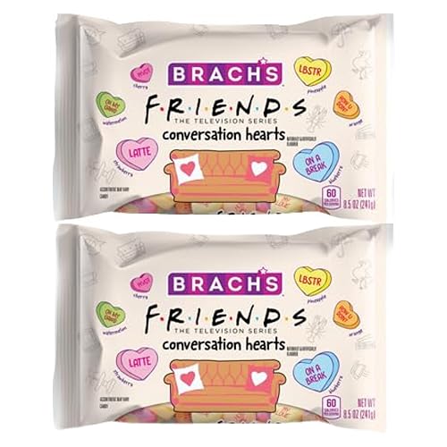 Paquete de dulces de corazones de conversación Incluye dos bolsas de 7 onzas de caramelos de corazones de conversación de Brachs Friends y un imán