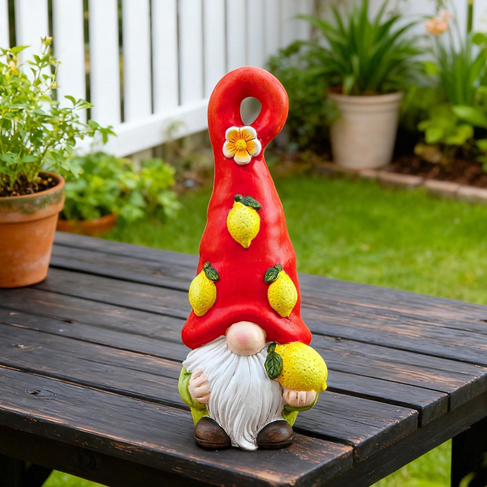 Figuras de gnomos pequeños | Escultura enana con temática de frutas | Decoración de escultura enana | para mesas, estanterías, alféizares, patio, dormitorio, estudio, guardería, mesita de noche