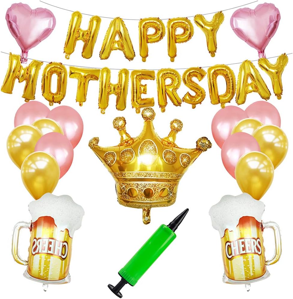 COSYOO Letter Alphabet Party Balloons Set Letter Assorted Hanging Balloons Mothers Day Latex Balloons