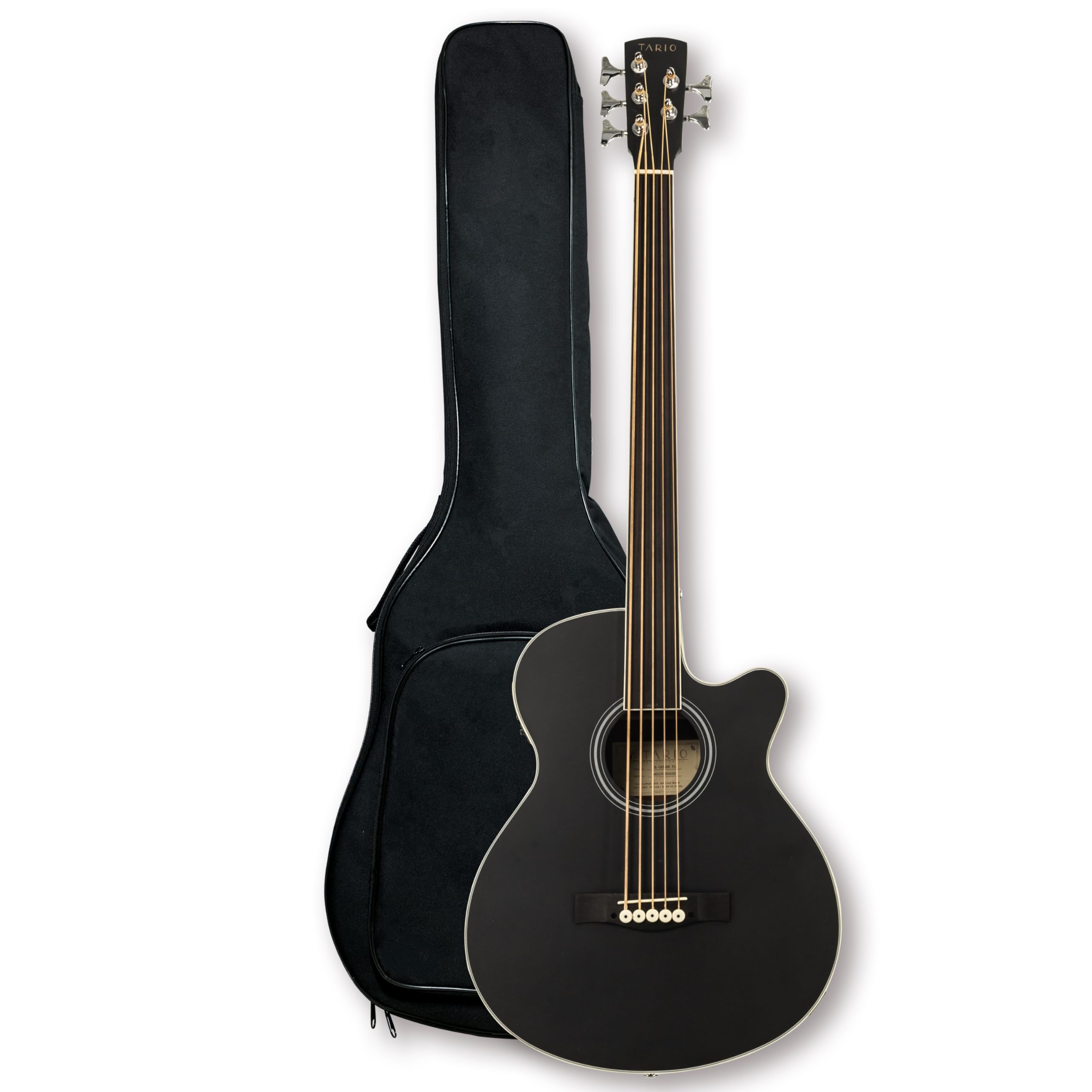 TARIO Fretless 5 String Electric Acoustic Bass spruce top Mahogany back & sides (Fretless)