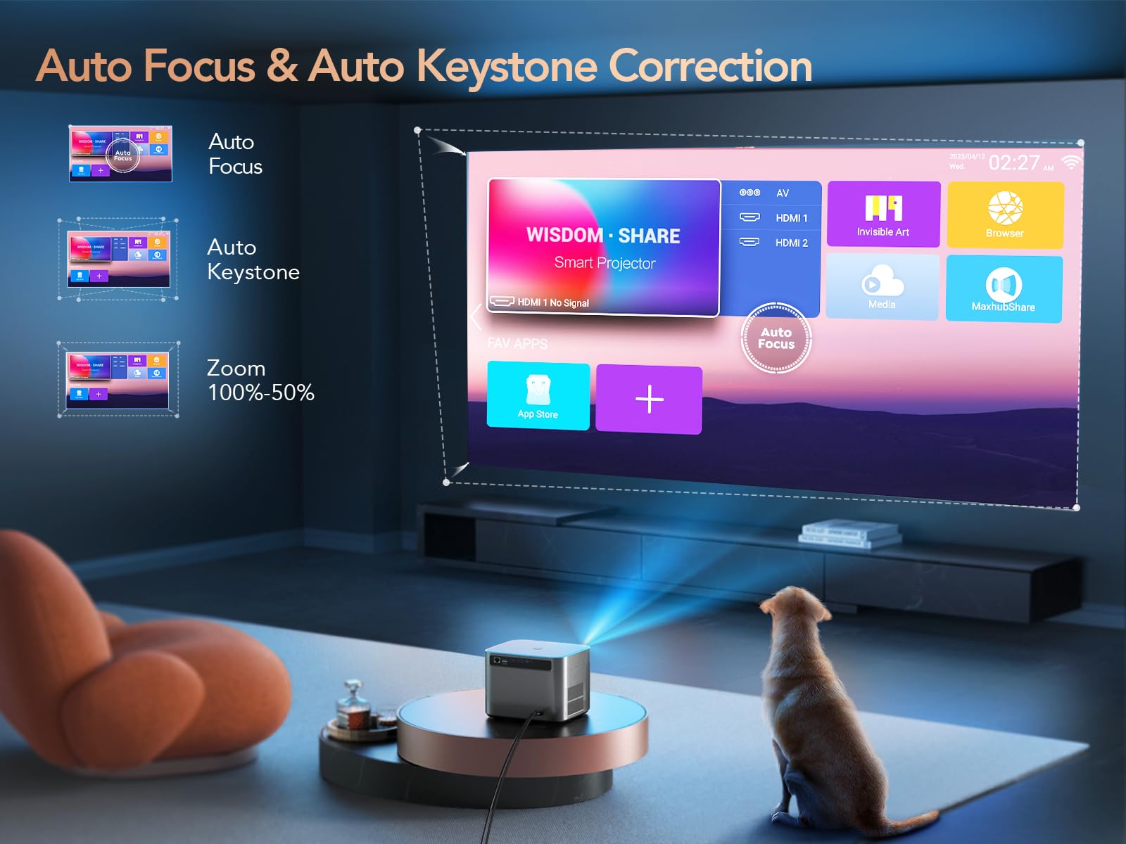 【Auto Focus/Keystone】 Vidéoprojecteur 4K 35000 Lumens Android TV WiFi 6 Bluetooth, TOPTRO Projecteur 4K 1080P FHD, RétroProjecteur Scellé Anti-Poussière Home Cinéma/Extérieur pour Phone/TV Stick/PS5