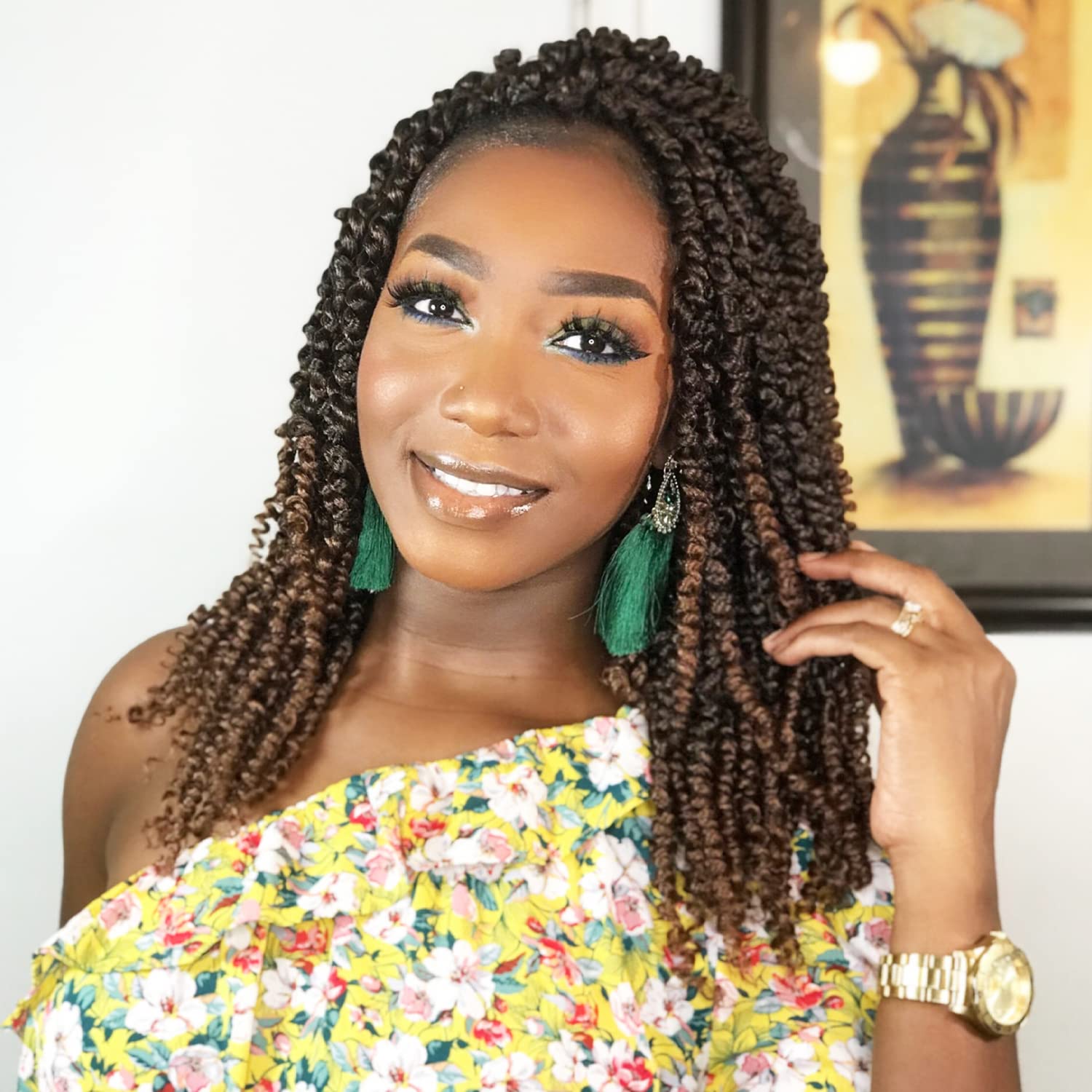 Callia Passion Twist Crochet Hair 14 Inch Pre Twisted 9 Packs PreLooped for Black Women, T30