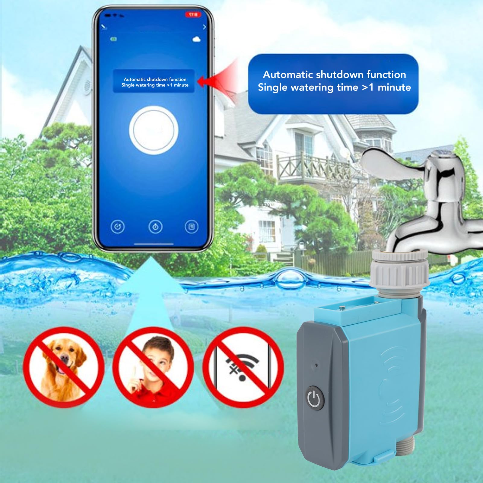 Smart WiFi Sprinkler Timer Wassertimer Automatisches Bewässerungssystem Fernbedienung Garten Effiziente Bewässerung für Hof Balkon Zuhause Grüne Wand POM-Material 310 g (Bluetooth-Regenregler)