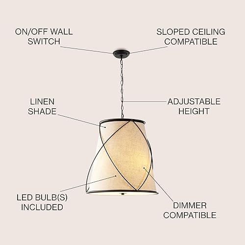 Miniatura 3 de JONATHAN Y JYL1315A Milo - Colgante LED de hierro rústico de 19 pulgadas, 3 luces, industrial, moderno, ajustable, comedor, sala de estar, cocina,