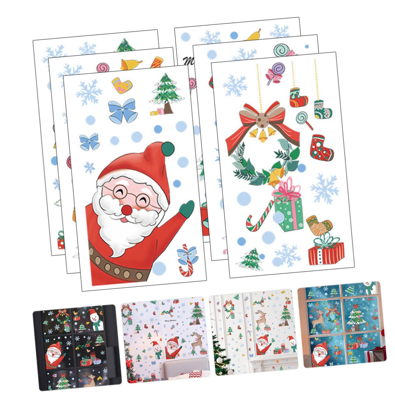 Cabilock 5 Juegos Pegatinas Navideñas Para Ventanas Calcomanías De Hadas Inflables De Navidad Puerta Embellecedor Frigorifico Decoração Home Decoracion Pegatinas De Pared 6 Hojas * 5
