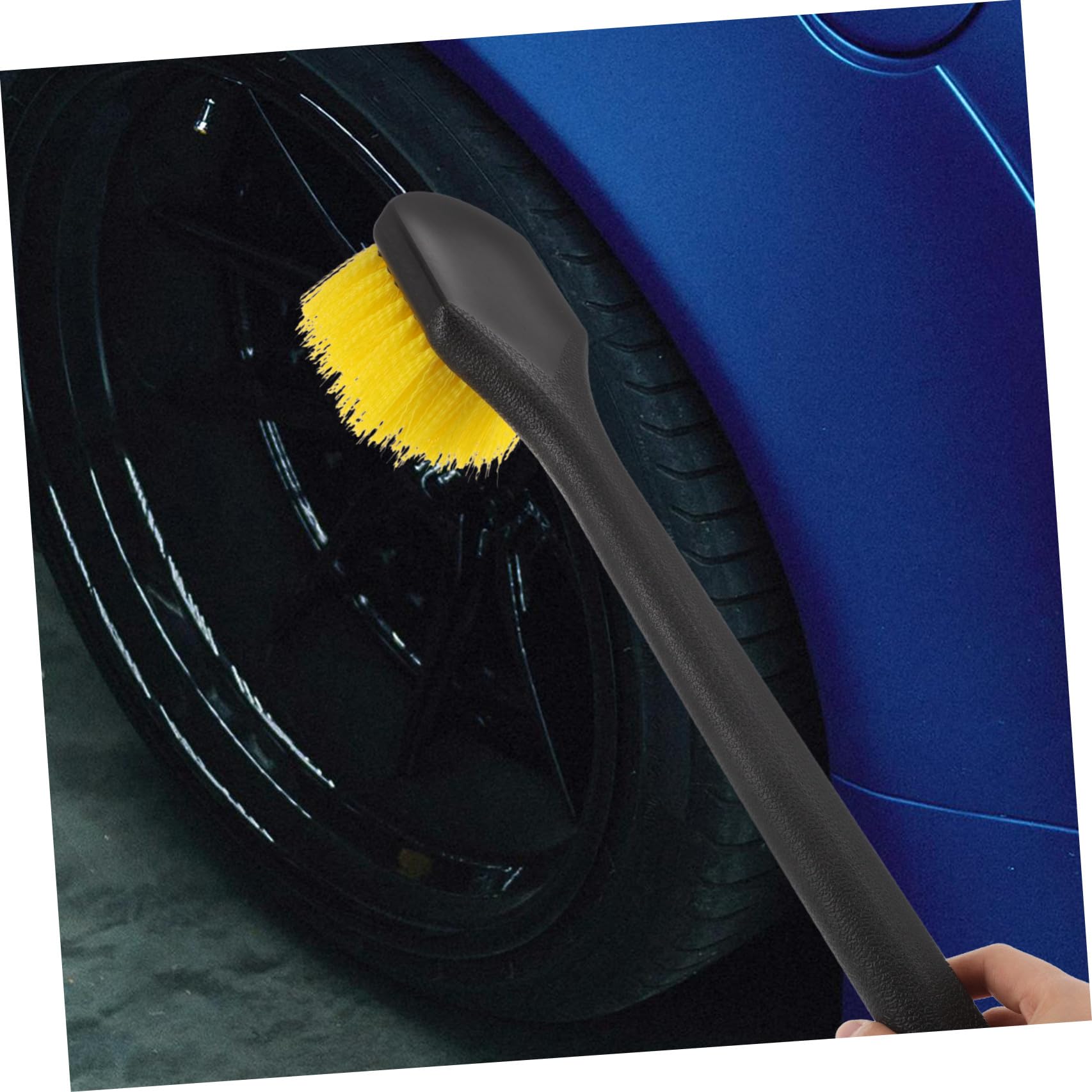 Cabilock 4 Pezzi Spazzola per Pneumatici Auto Manico, Setole Rigide | Pulizia Cerchi e Gomme, Impugnatura Ergonomica, Plastica Resistente, per Lavaggio Auto e Detailing