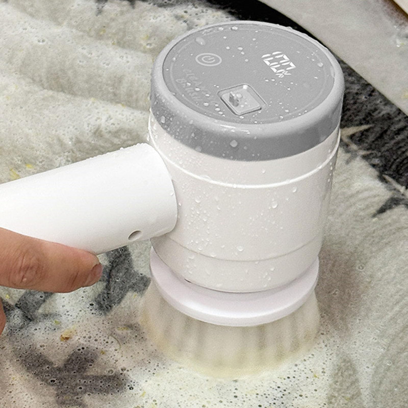 Spazzola elettrica ergonomica ricaricabile USB con motore potente per lavello da cucina vasche da bagno lavabi elettrici portatili per cucina bagno