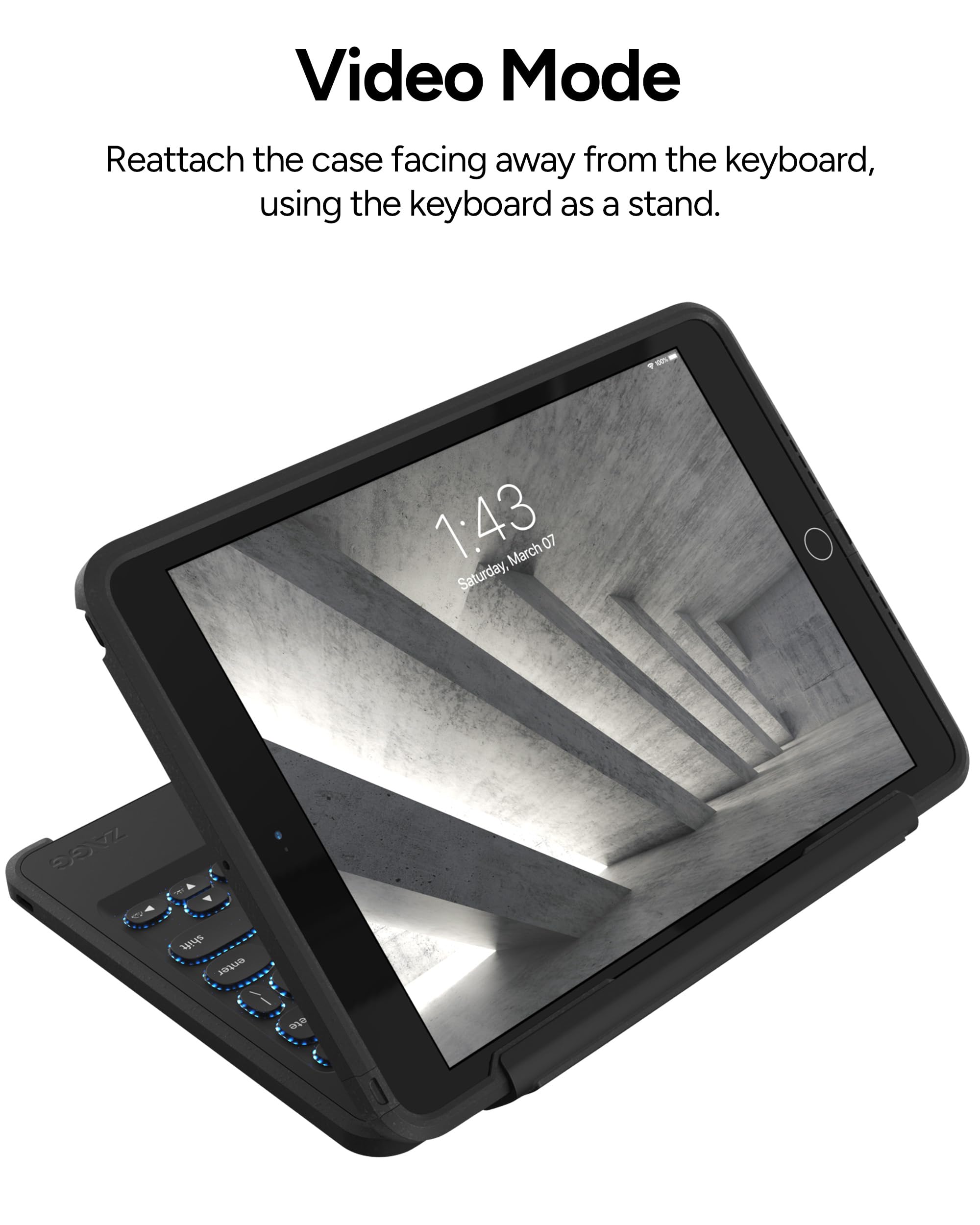 Amazon.co.jp: ZAGG 頑丈な本 取り外し可能なケース 磁気ヒンジ付き  