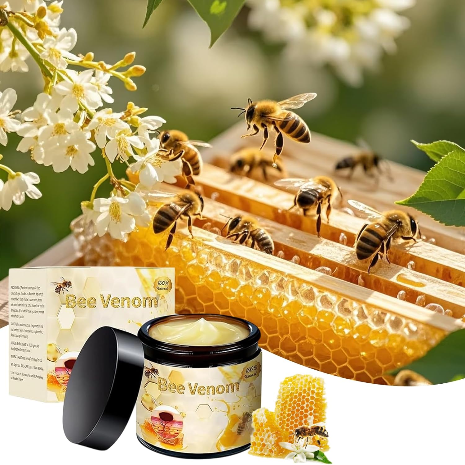 Bee Venom Cream, Bee venom moisturizing cream, suitable for men and women, for skin care 60ml - Image 7