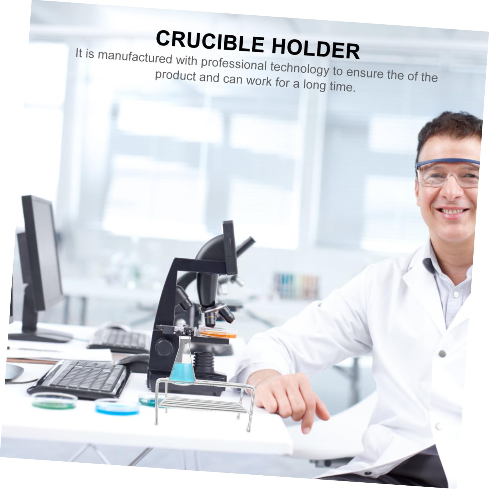 Gatuida 3pièces Support De Creuset De Laboratoire Plaqué Étagère à Creuset Accessoire Pratique Pour Expériences Scientifiques