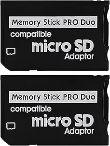 Skywin Memory Stick Pro Duo Adapter - 2 Pack Card Reader for PSP Memory Card Duo Adapter, Easy-to-Use Card Holder Compatible with Playstation Card, Camera, or Handycam