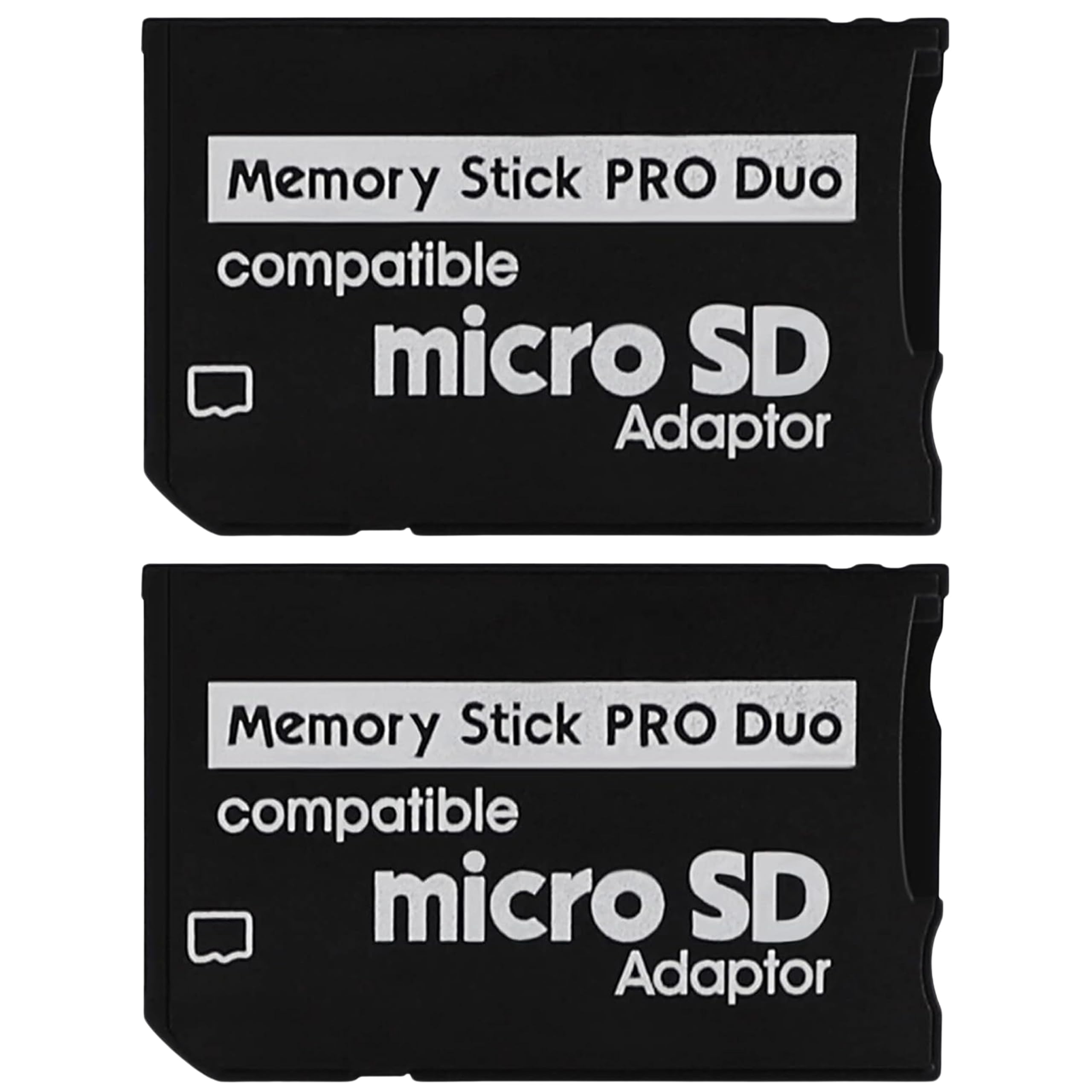 Skywin Memory Stick Pro Duo Adapter - 2 Pack Card Reader for PSP Memory Card Duo Adapter, Easy-to-Use Card Holder Compatible with PlayStation Card, Camera, or Handycam