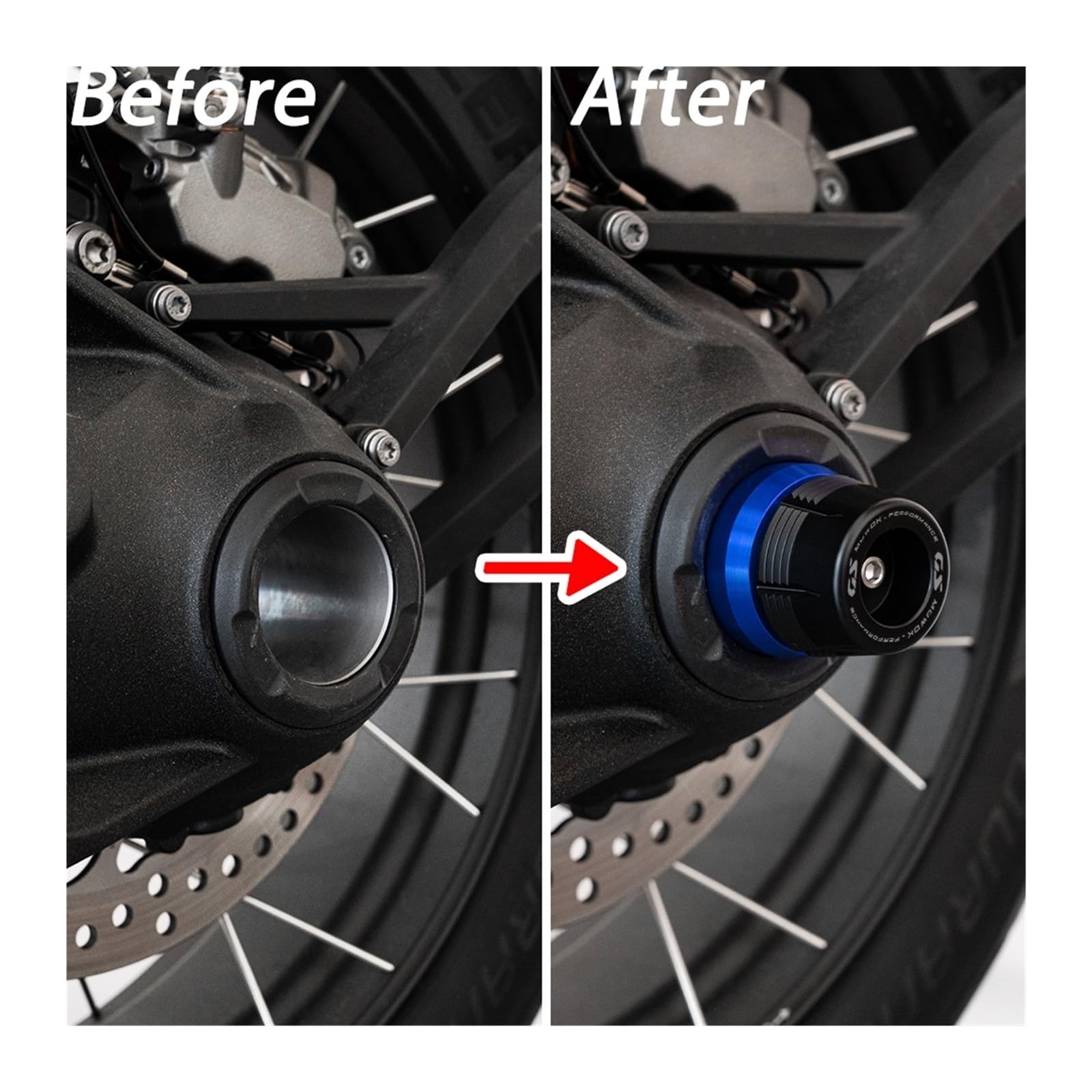 Compatible con R1300GS R 1300GS ADV 2024 2025 GS 1300 Protector de Eje Deslizante de Horquilla de Rueda Delantera y Trasera de Motocicleta R 1300 GS
