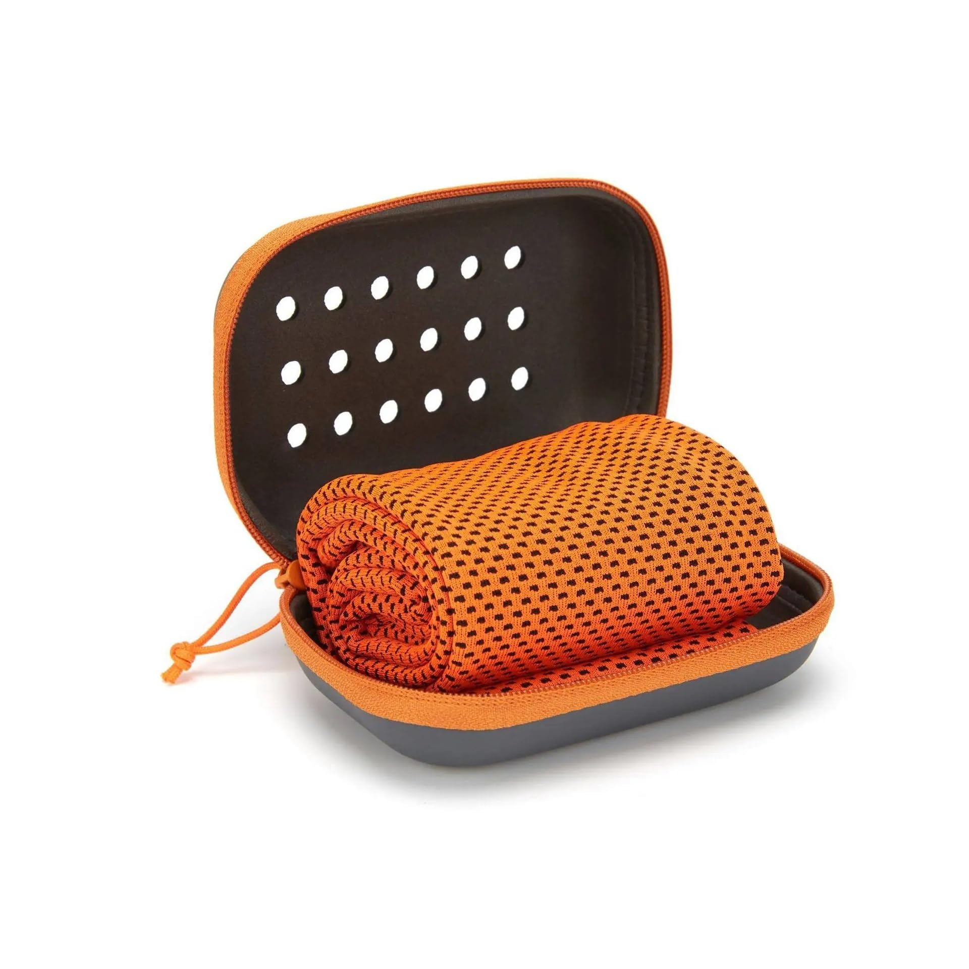 HNULGVI Cooling towel Portable Mini Silica Gel Set Cold Towel Polyester Fiber Outdoor(Orange)