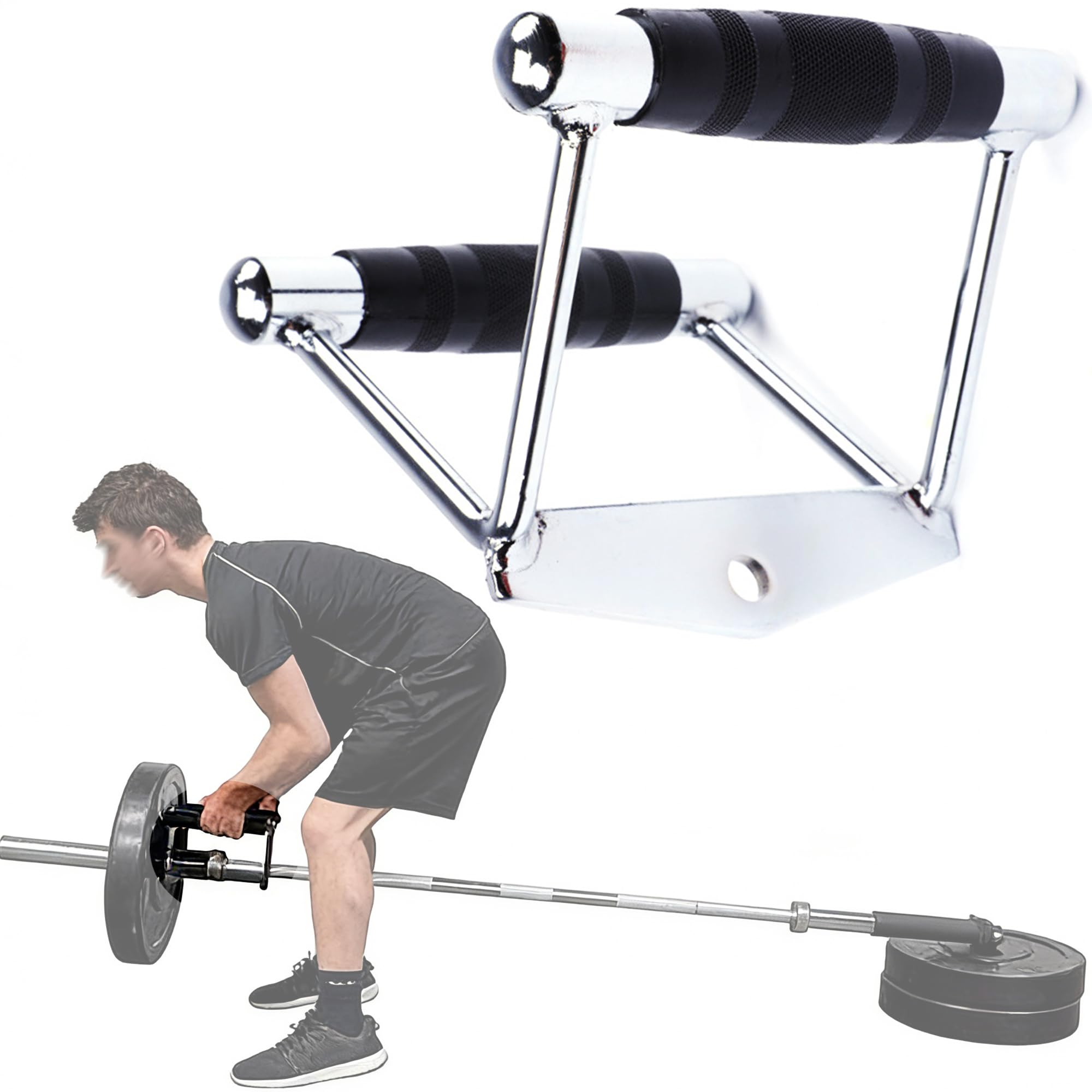Mango portátil para minas terrestres, accesorios de mango de fila de barra en T con agarre de goma antideslizante, Tirador de cable de remo, asa de remo para máquina de remo, fitness, tríceps