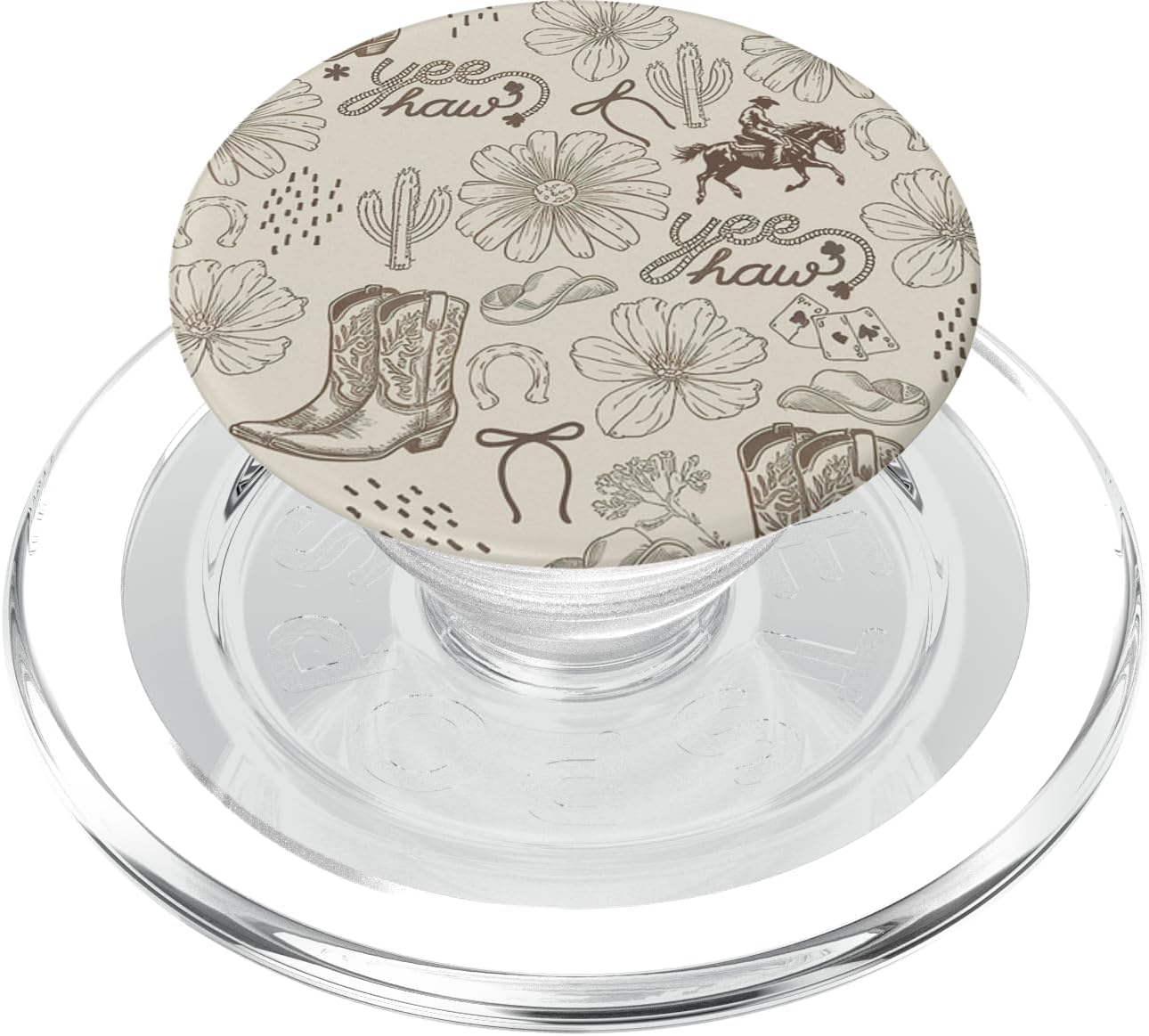Vintage Cowboy Hat Boot Cactus Yeehaw Rodeo Flower Western PopSockets PopWallet for MagSafe