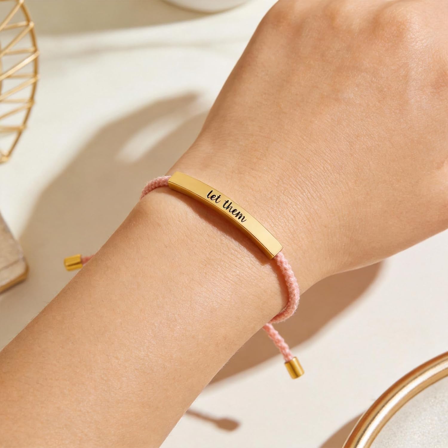 Frodete Let Them Bracelet for Women Adjustable Braided Rope Handmade Engraved Bracelet Inspirational Bracelets Jewelry Gifts - Image 3