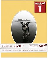 Vista 18 de Tapete de 8 x 10 pulgadas, corte biselado para fotos de 5 x 7 pulgadas, con apertura de tablero de fotos ovalado blanco precortado, sin ácidos, mate