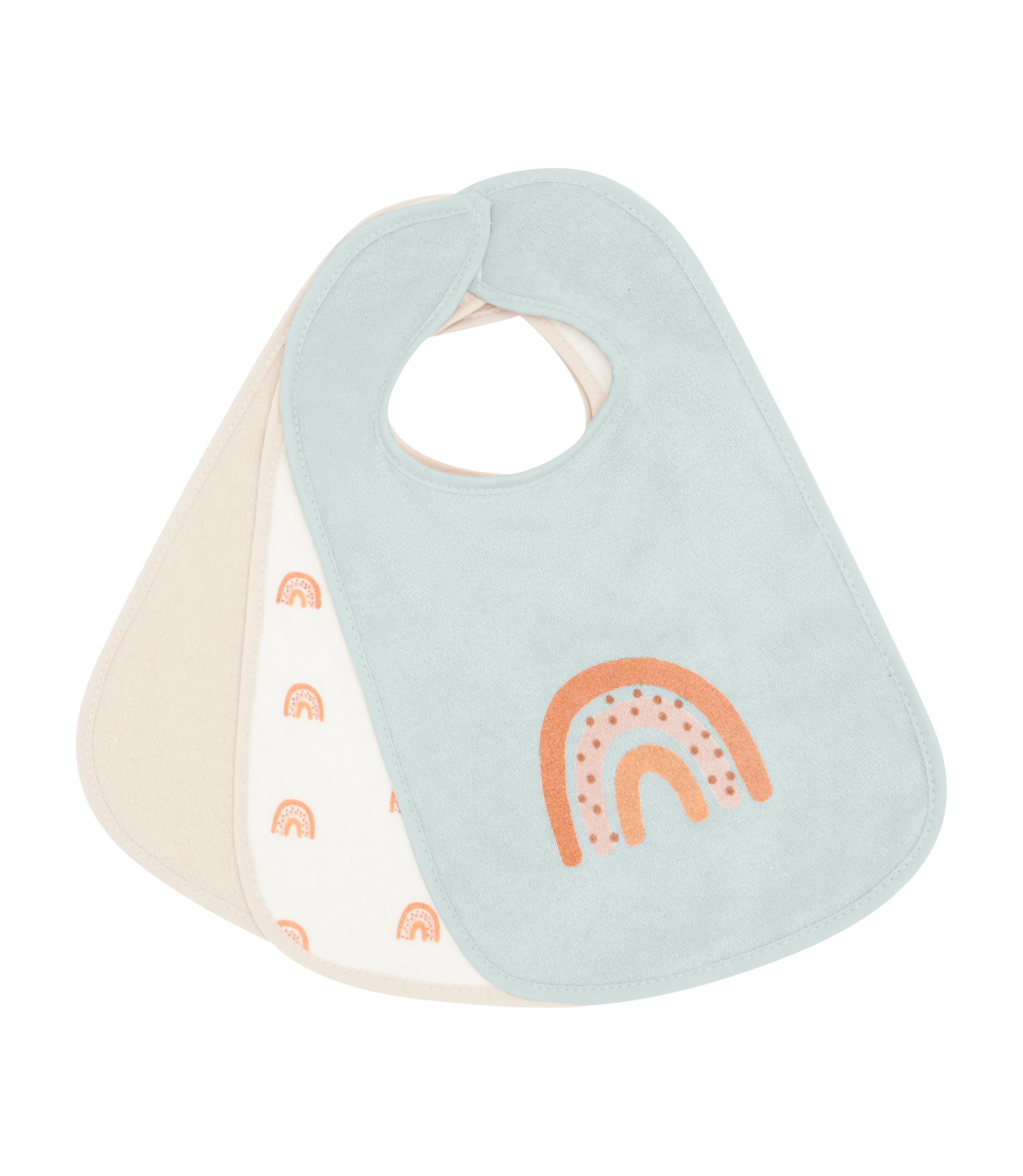 Kindsgard Baby Klettlätzchen 3er-Pack „happaklat“ – Regenbogen Multicolor – 75% Bio-Baumwolle – weich, pflegeleicht & waschbar – ideal für Babys & Kleinkinder – einfach anzulegen
