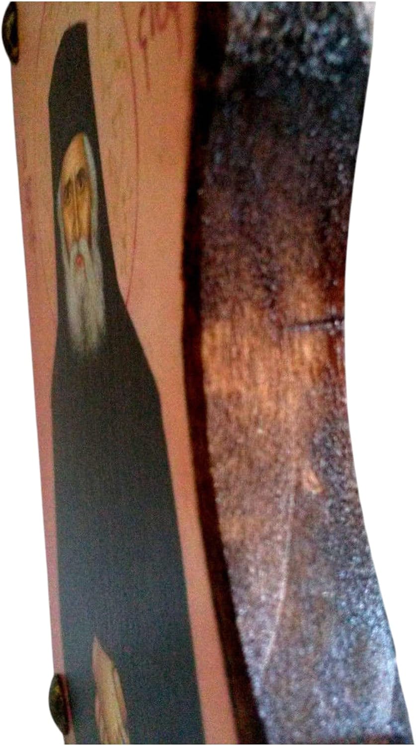 Handmade Wooden Greek Orthodox Wood Icon of Saint Elder Paisios / Mp4.2 image 3