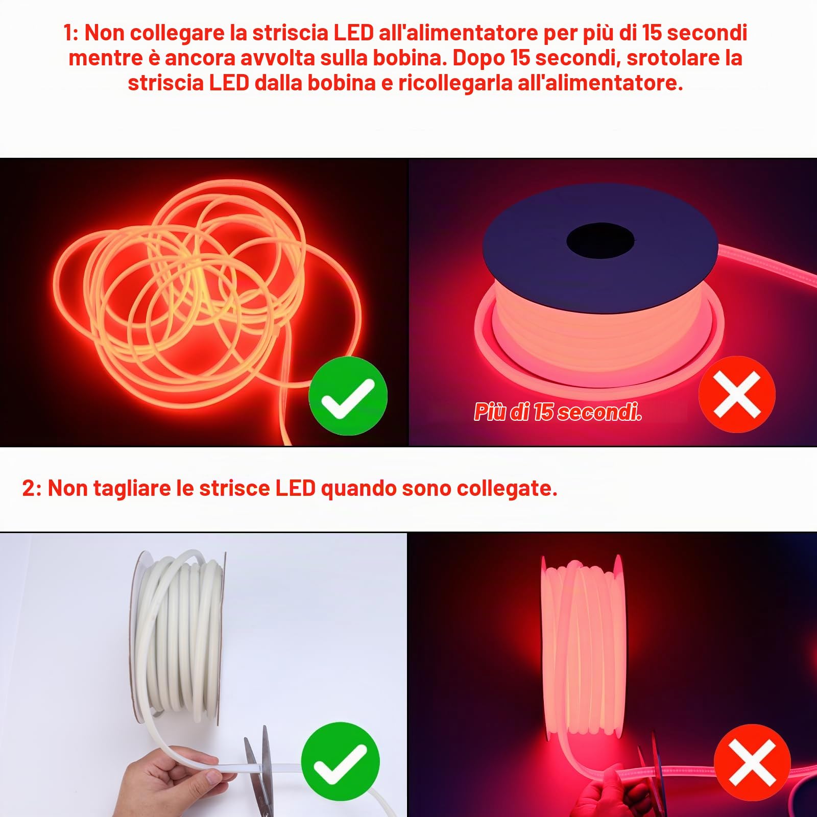 BENLUN Striscia LED COB 230V Esterno Impermeabile 20 metri, Luci LED 220V | Rossa Strisce LED da Esterno Alta Luminosità 200W 288LEDs/m IP65 per Camera da letto, Cortile, Giardino, Gaming