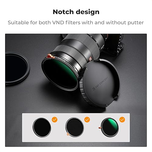 Miniatura 3 de K&F Concept Tapa de filtro de lente ND variable de 2.835 in Tapa de filtro de material TPU solo para K & F 2.835 in Filtro de densidad neutra
