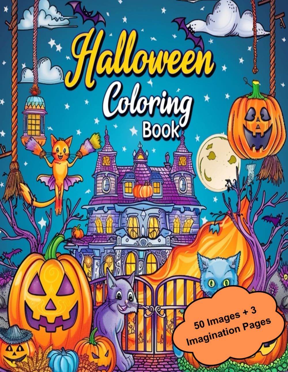 Halloween Coloring Book: Spooky Hours of Fun for Kids Ages 3-8
