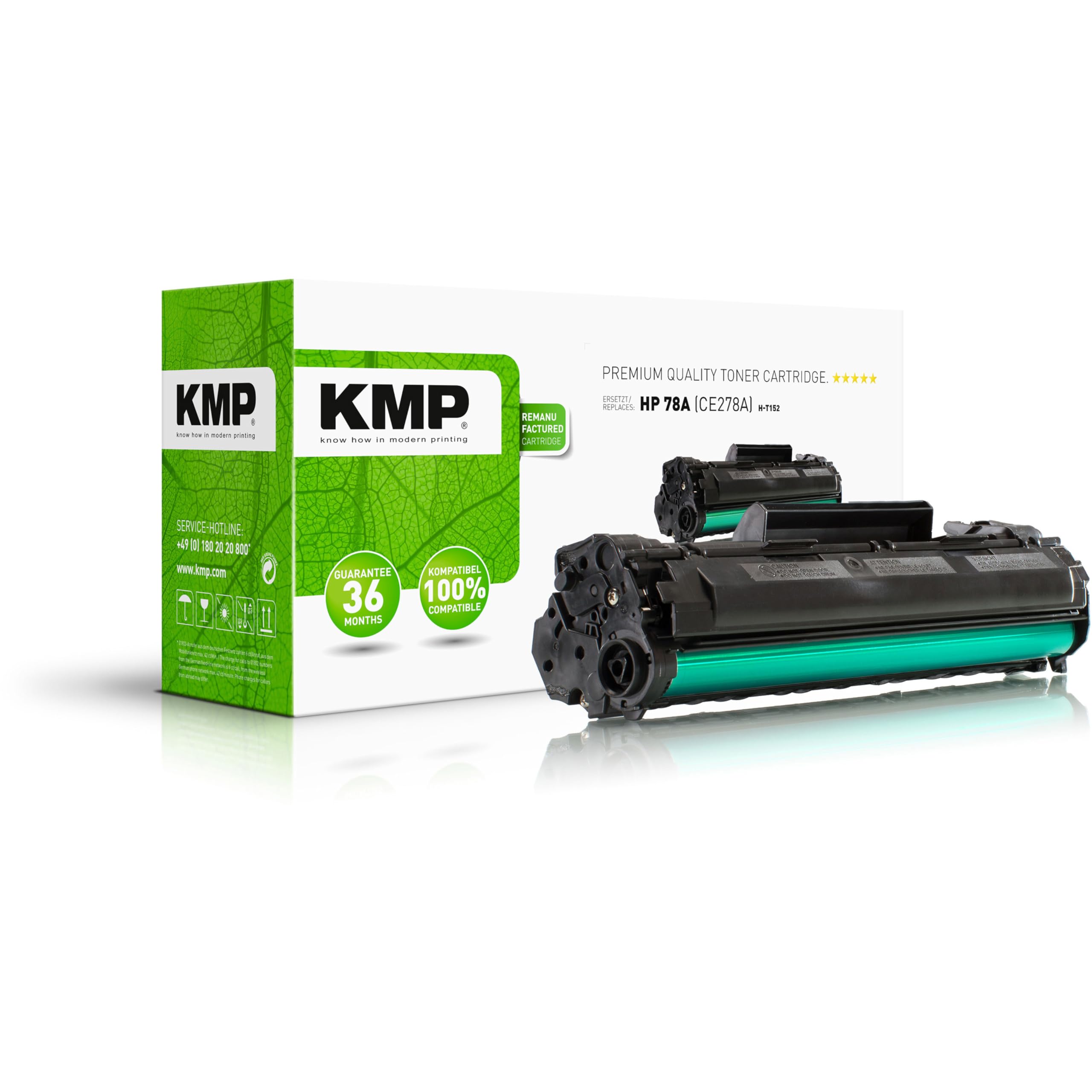 KMP Tonerkartusche passend für HP 78A Black (CE278A) - H-T152 - für HP Laserjet Pro P 1566, P 1567, P 1568, P 1569, P 1600, P 1601, P 1602, P ... etc.