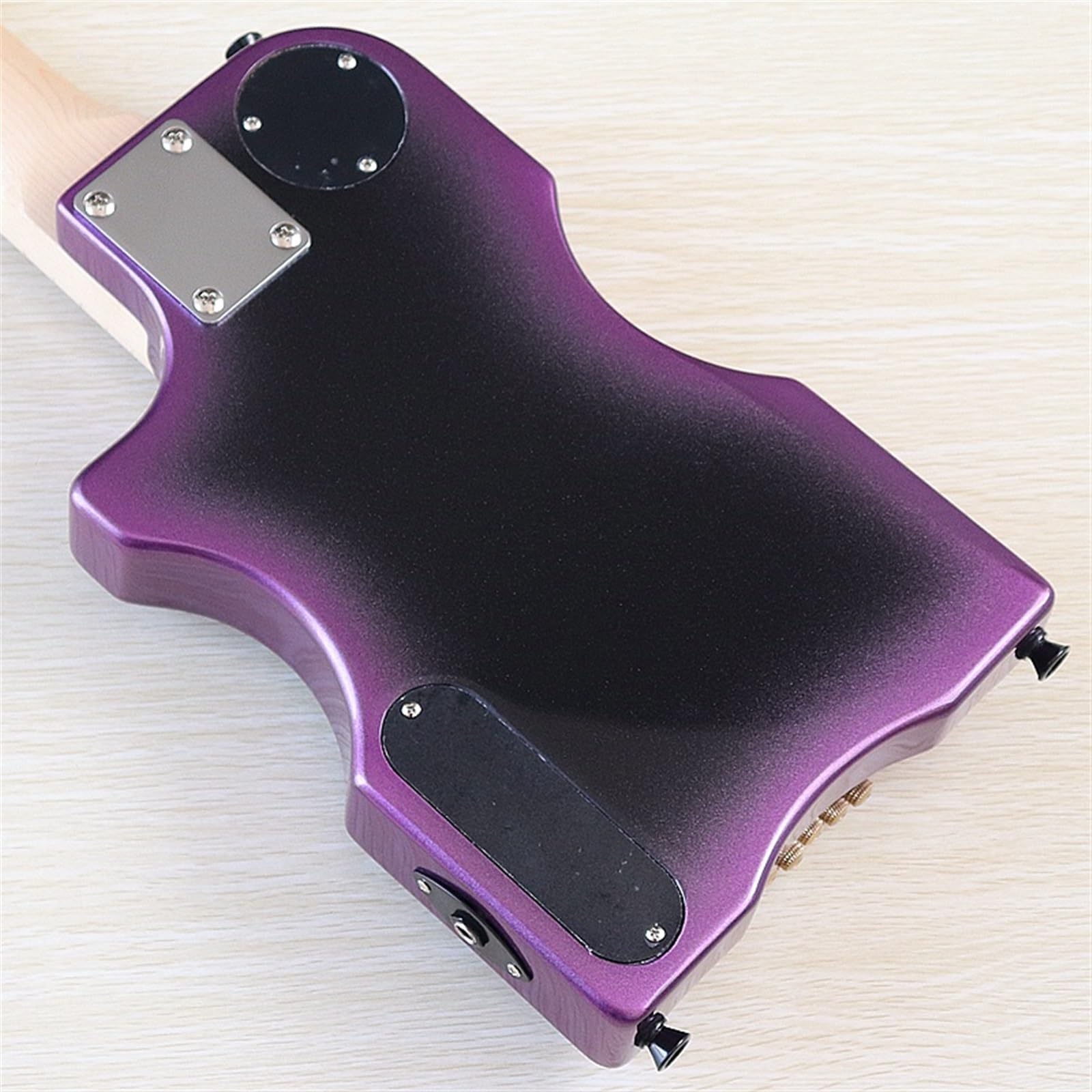 Mini Przenośna Gitara 6-strunowa Podróżna Bezgłowa Gitara Elektryczna 30-calowy Wysoki Połysk Wykończenie Z Litego Drewna Lipowego Profesjonalna Bezgłowy Gitara Elektryczna (Color : 03)