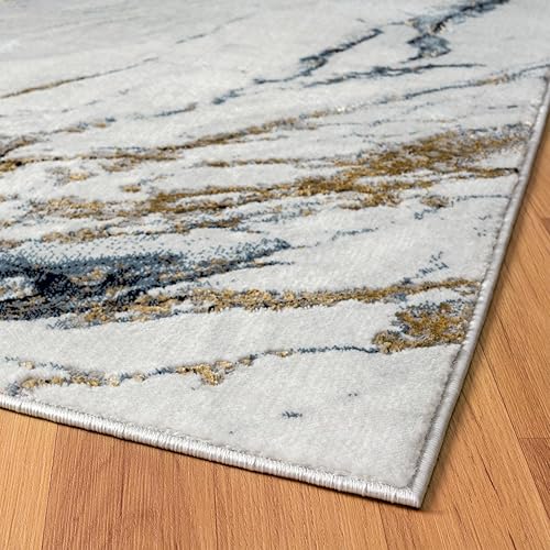 Miniatura 4 de LUXE WEAVERS Francesca Collection 2140 - Alfombra abstracta de mármol azul 6x9