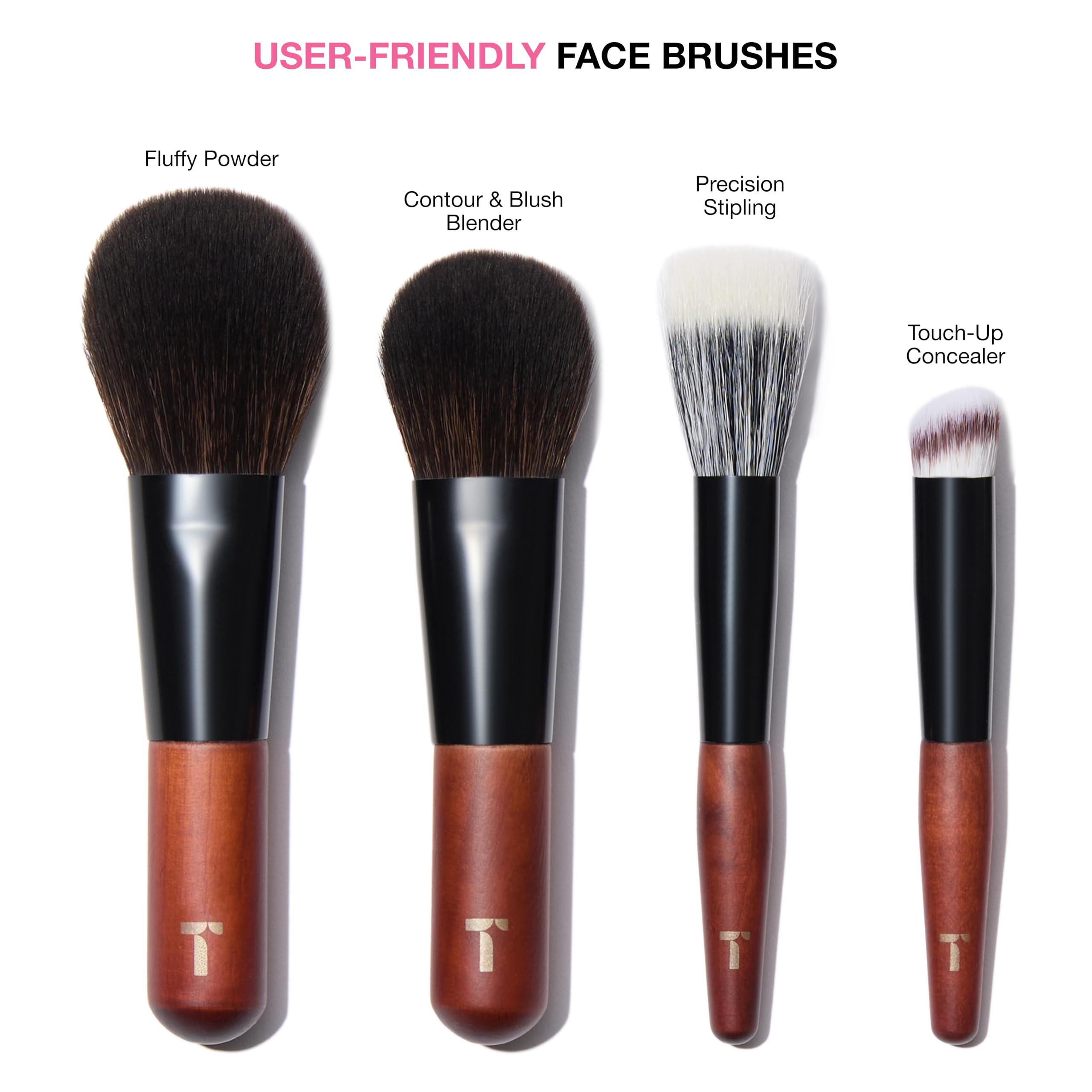 Cosme 9 - Juego de brochas de maquillaje de cara completa para viajes, polvos, correctores, rubor, sombra de ojos, delineador de ojos, cejas, juego de brochas de maquillaje de pelo sintético y natural
