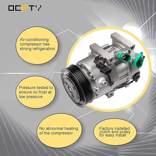 Miniatura 9 de OCPTY Compresor de CA para 2012-2015 para Hyundai Sonata 2.0L para Kia Optima 2.0L para Kia Optima 2.4L 177328 178328 5512958 6512958 7512961 C2632