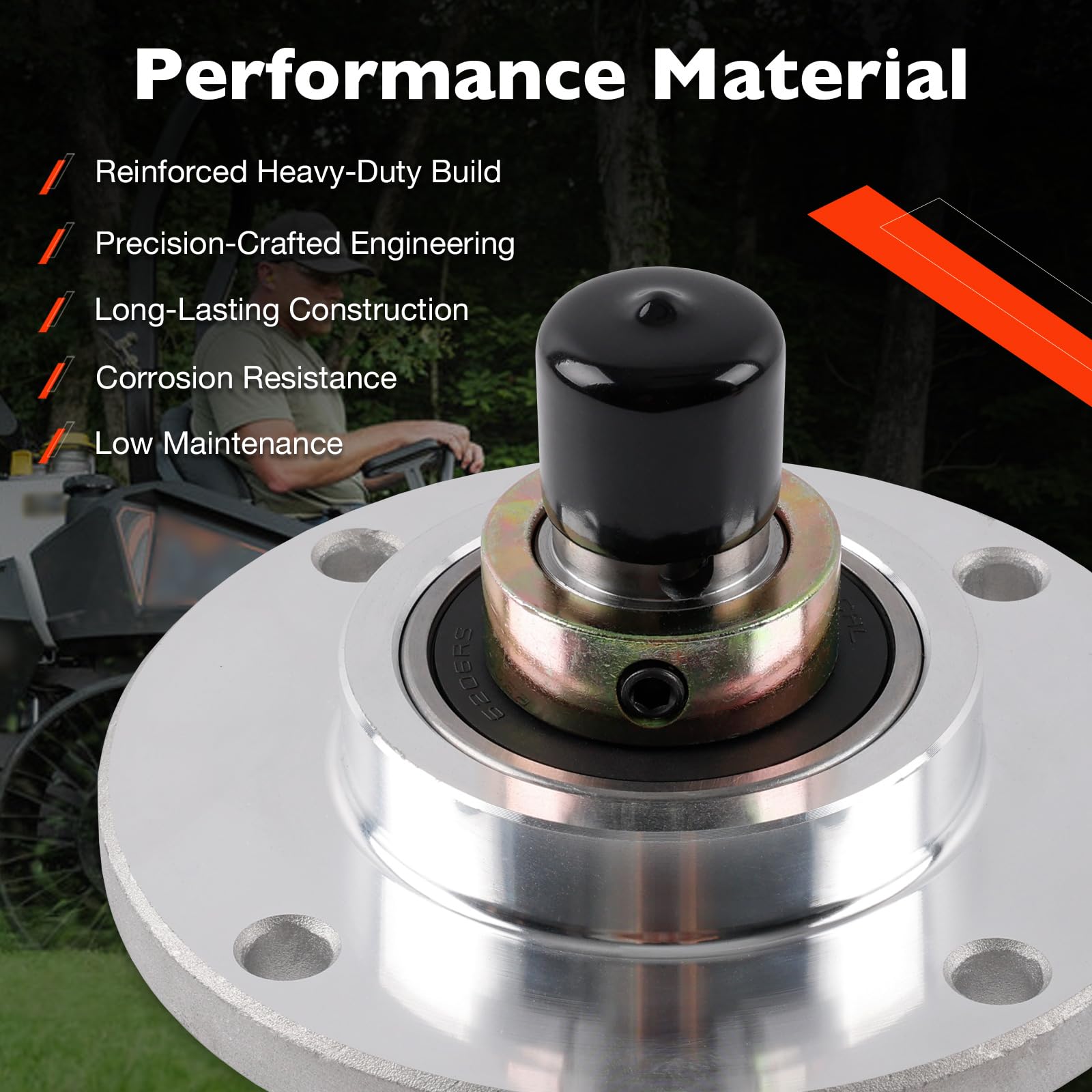 ATRACYPART 437-0006-00 - Conjunto de husillo de cubierta para cortacésped compatible con cortacésped Spartan RZ, RZ Pro, RZ HD, RZ Tuff Torq 2017-2022 - Sustituye a 437000600 437 0006 00