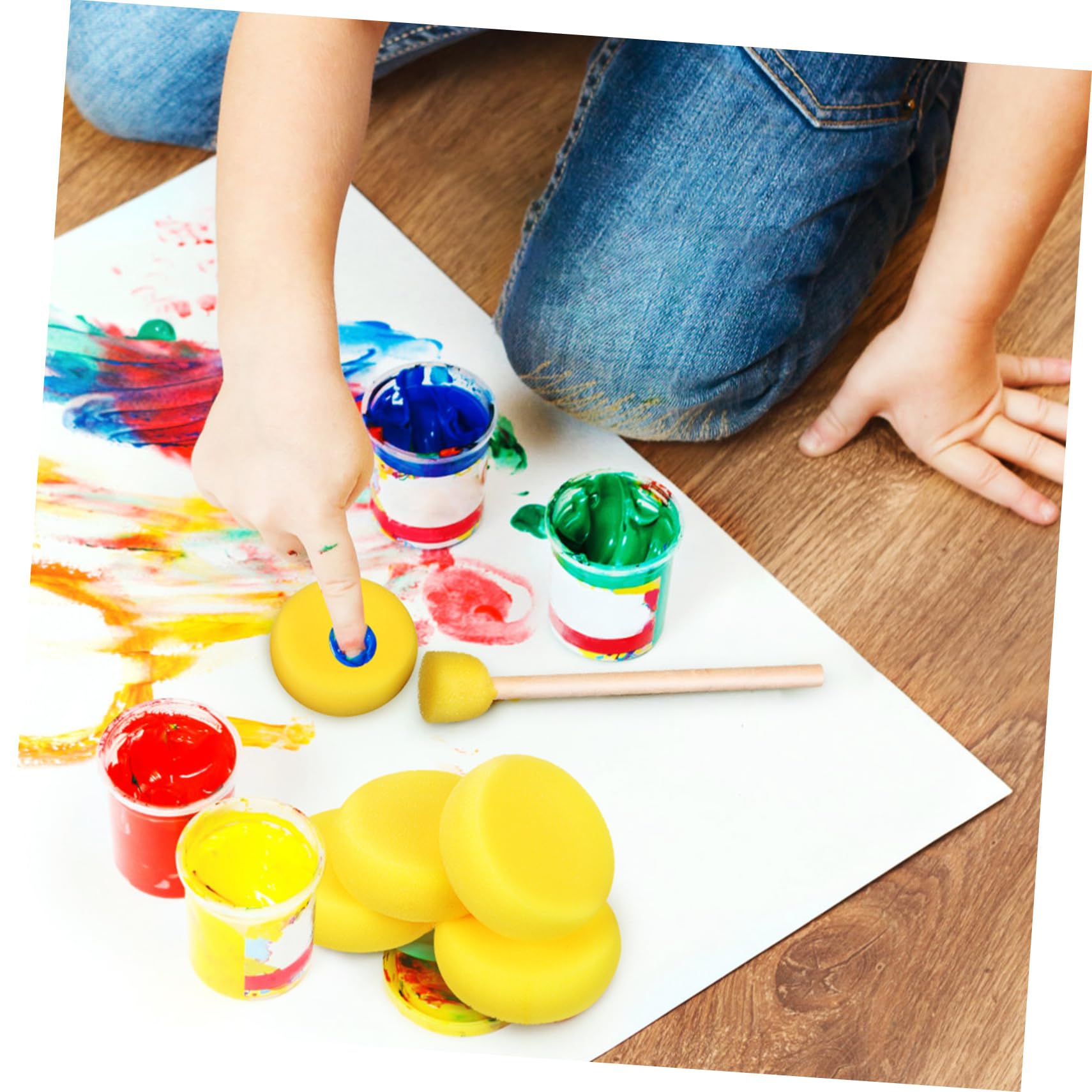 NUOBESTY 3 Sätze Malwerkzeuge Für Maler Kunst Malerei Runden Schüttgut Schwämme Schaum Malenwerkzeuge Malutensilien Sachen Malen Sachen Zeichnen Töpferwerkzeuge Mal-Kits Schwamm