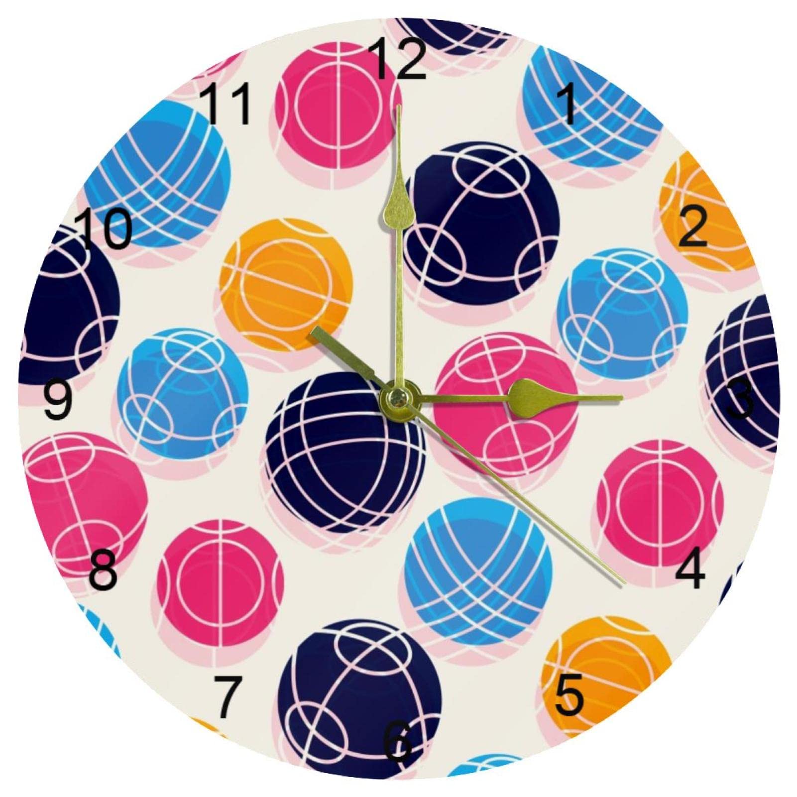 Horloge murale boule de Bocce facile a lire pour resoudre le probleme des bruits de tic-tac