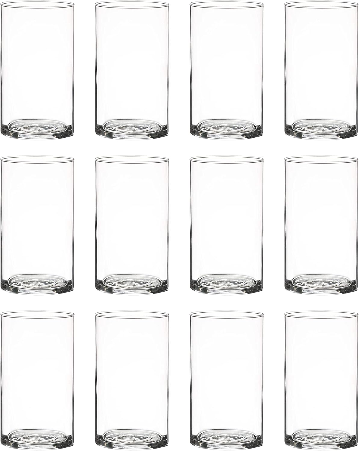 Buy 6 Inches Tall (15 cm) Clear Glass Cylinder vases,Pack of 12