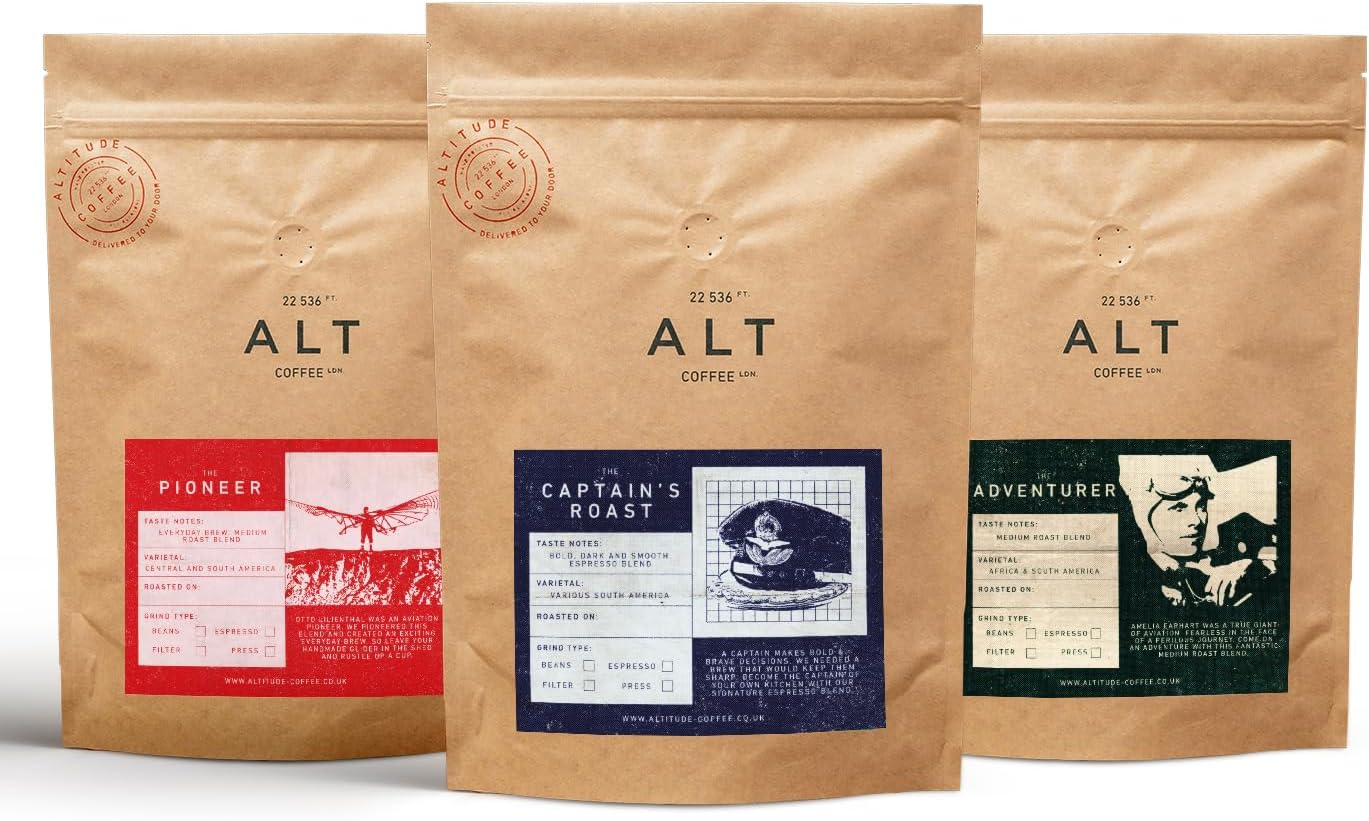 Award Winning Blends Triple Pack, Medium/Dark Roasts, Whole Beans (3 x 250g)