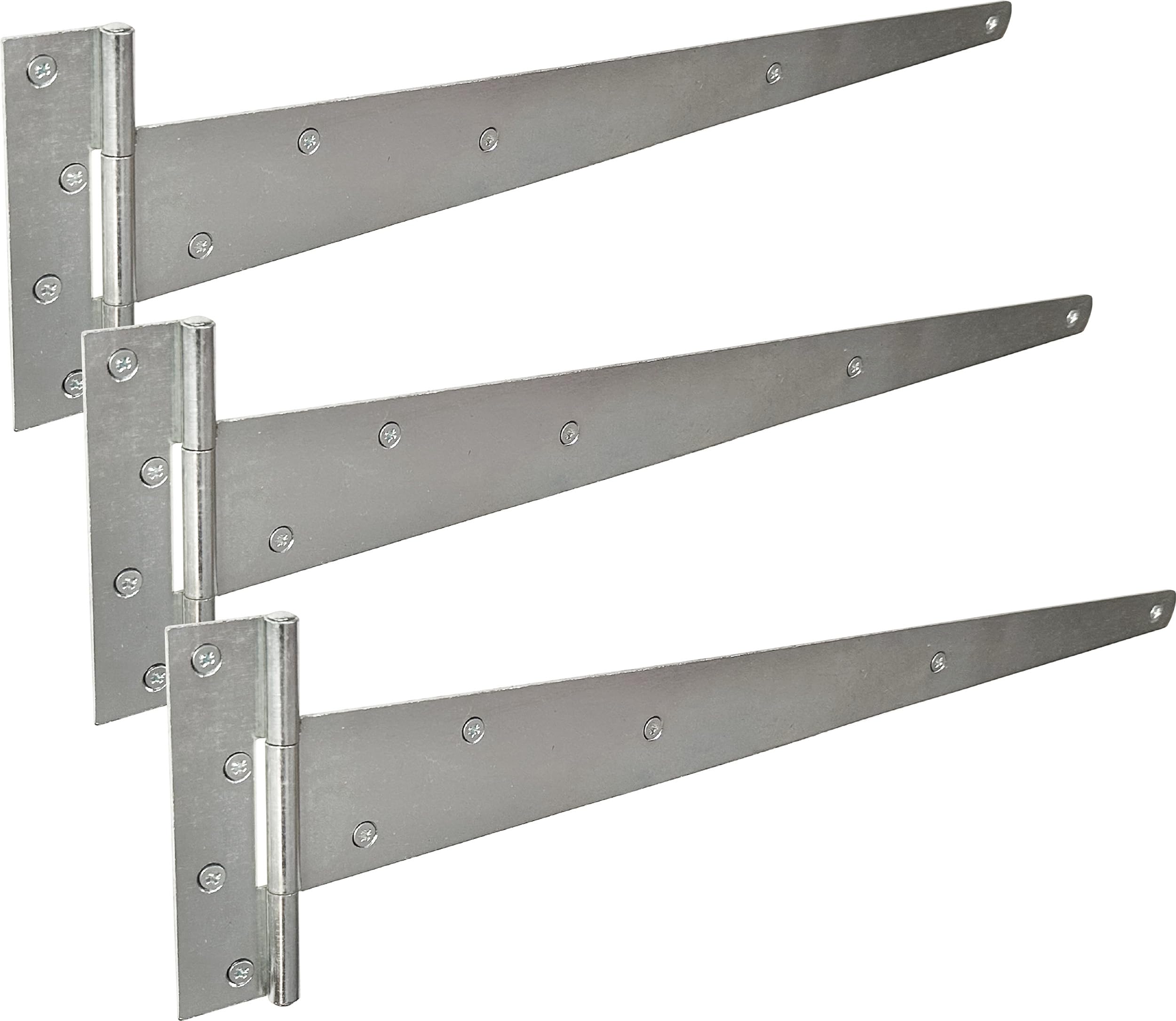 Irontite Silver Irontite® 3 Packgalvanised Bzp T Hinges, 600Mm (24”) - Zinc Coated Tee Hinges For Wooden Gates Or Garden Sheds