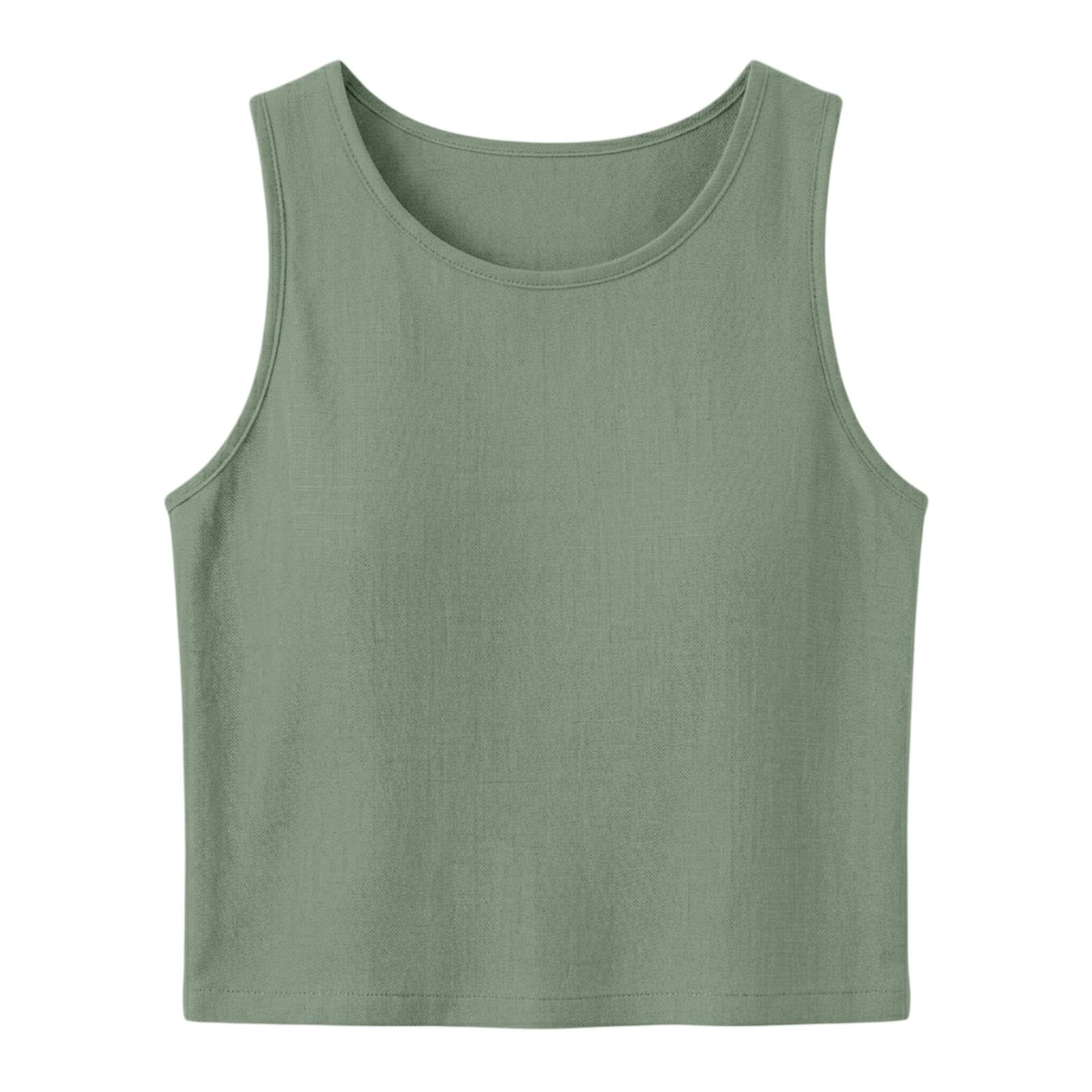 Conjunto Mujer Verano 2 Piezas Original Moda Algodon y Lino Traje de Primavera Ligero Chándal Blusa Sin Manga Pantalones Ropa de Playa Vacaciones Deportivo Casa Trabajo