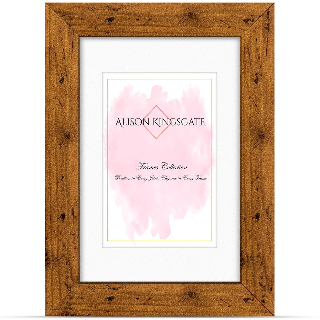 Alison Kingsgate 7x5 Rustic Oak Picture Frame with Mount for 6x4 Photos — image 1