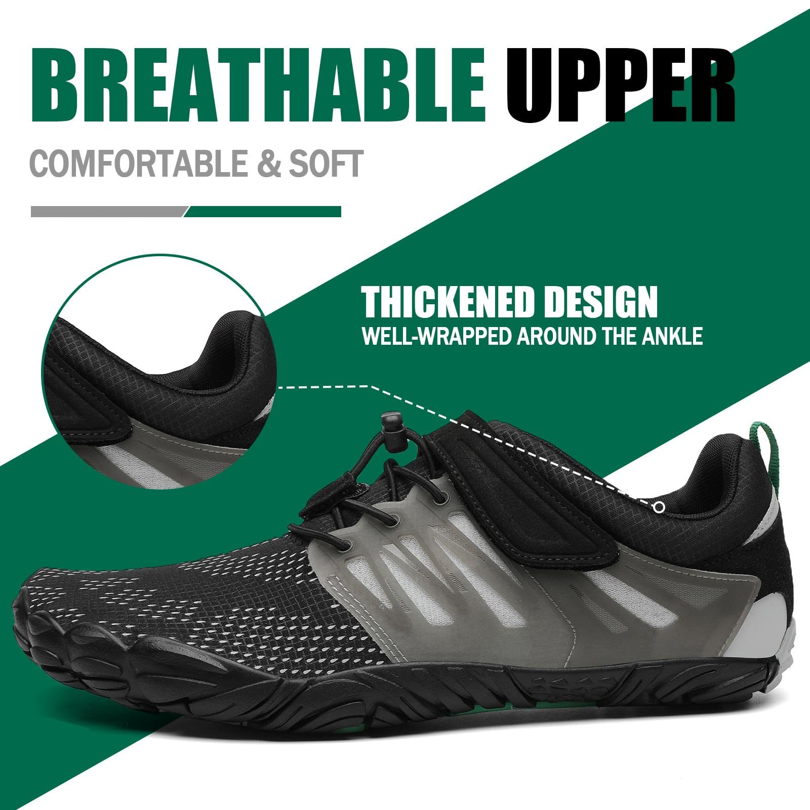 SAGUARO Barefoot Shoes Uomo Donna Scarpe Barefoot Minimaliste Scarpe a Piedi Nudi Antiscivolo Scarpe Trail Running Leggere Scarpe Dita,Gr.36-48 EU