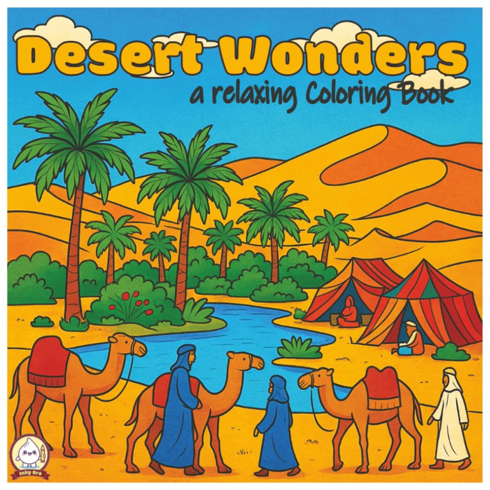 Desert Wonders: A Desert Landscapes Coloring Book for Adults to Relax, Focus, and Unleash Creativity