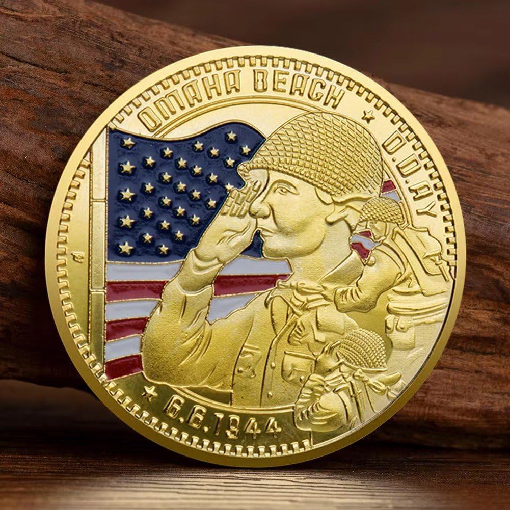 Pièce Souvenir du Débarquement, Pièce Commémorative De Seconde Guerre Mondiale, Pièce De Défi Militaire pour Célébration De l'anniversaire du Débarquement en Normandie