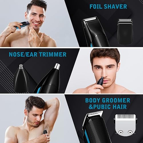 Miniatura 4 de FADEKING Recortadora de barba para hombres, recortadora de pelo profesional, impermeable, eléctrica, para nariz, cuerpo, cara y bigote, cortadora de