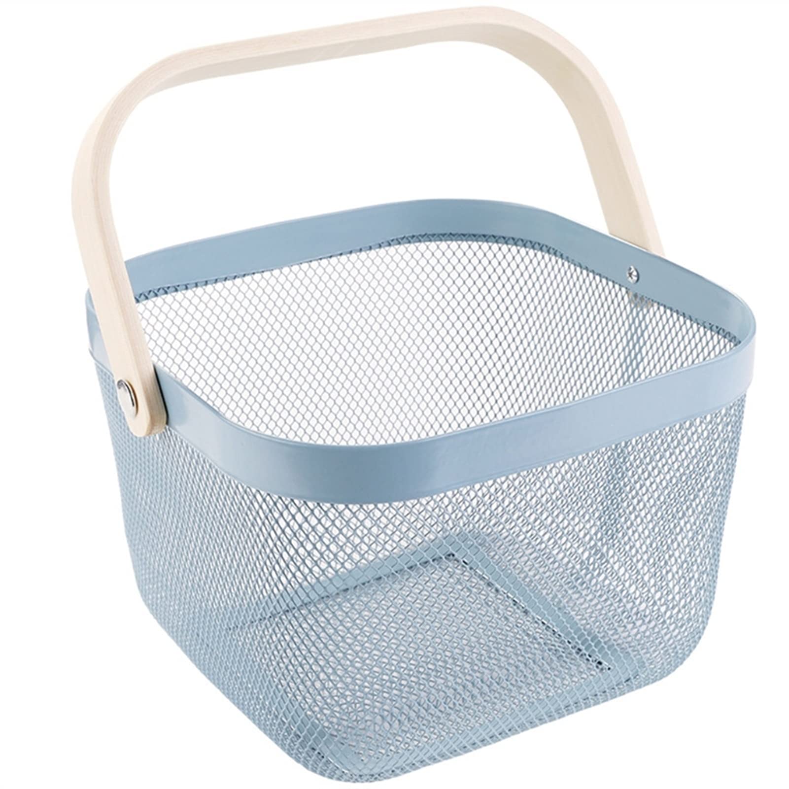 Nowe plastikowe składane koszyk koszyk piknikowy kosz do żywności przekąski owoce do przechowywania warzyw Koszyki na Zakupy (Color : Blue)