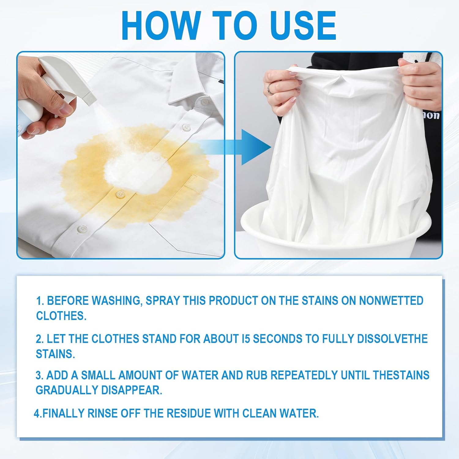 Clothing Emulsifier,Clothing Emulsifier Stain Remover,300ML Non Ionic E-mulsifier Stain Remover,Clothes Oil Cleaning Remover, For Grease, Oil, Food On Clothes And Shoes 2PCS