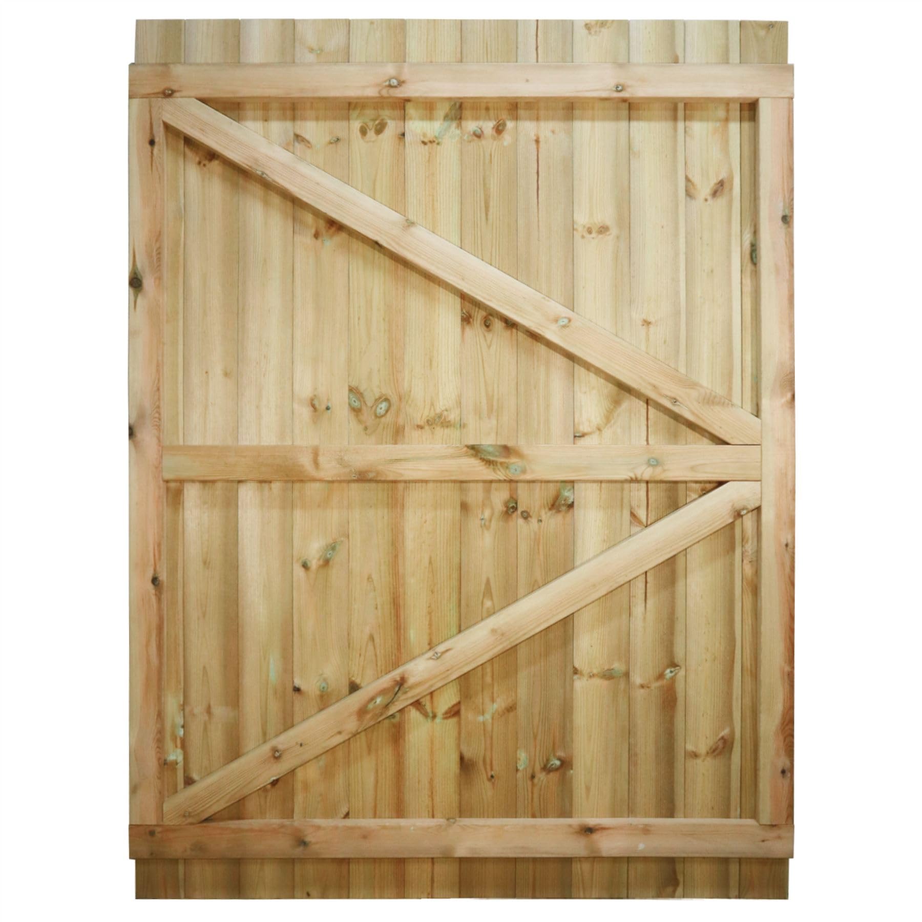 Made to Measure 6ft Wooden Garden Gate, Custom T&G Fully Framed Flat Top Treated Timber Door for Outdoor Pathway Home Access, MAX 180cm High x MAX 135cm Wide