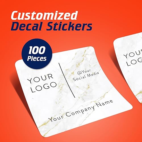 Vista 149 de DayStar Custom Signs & Design, Paquete de 60 calcomanías rectangulares personalizadas de vinilo personalizadas para logotipo de pequeñas empresas