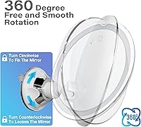 Vista 4 de Snowflakes - Espejo de maquillaje iluminado con 10 aumentos, ventosas y giro de 360°, control táctil, 3 modos de luz, ideal para el hogar, tocador